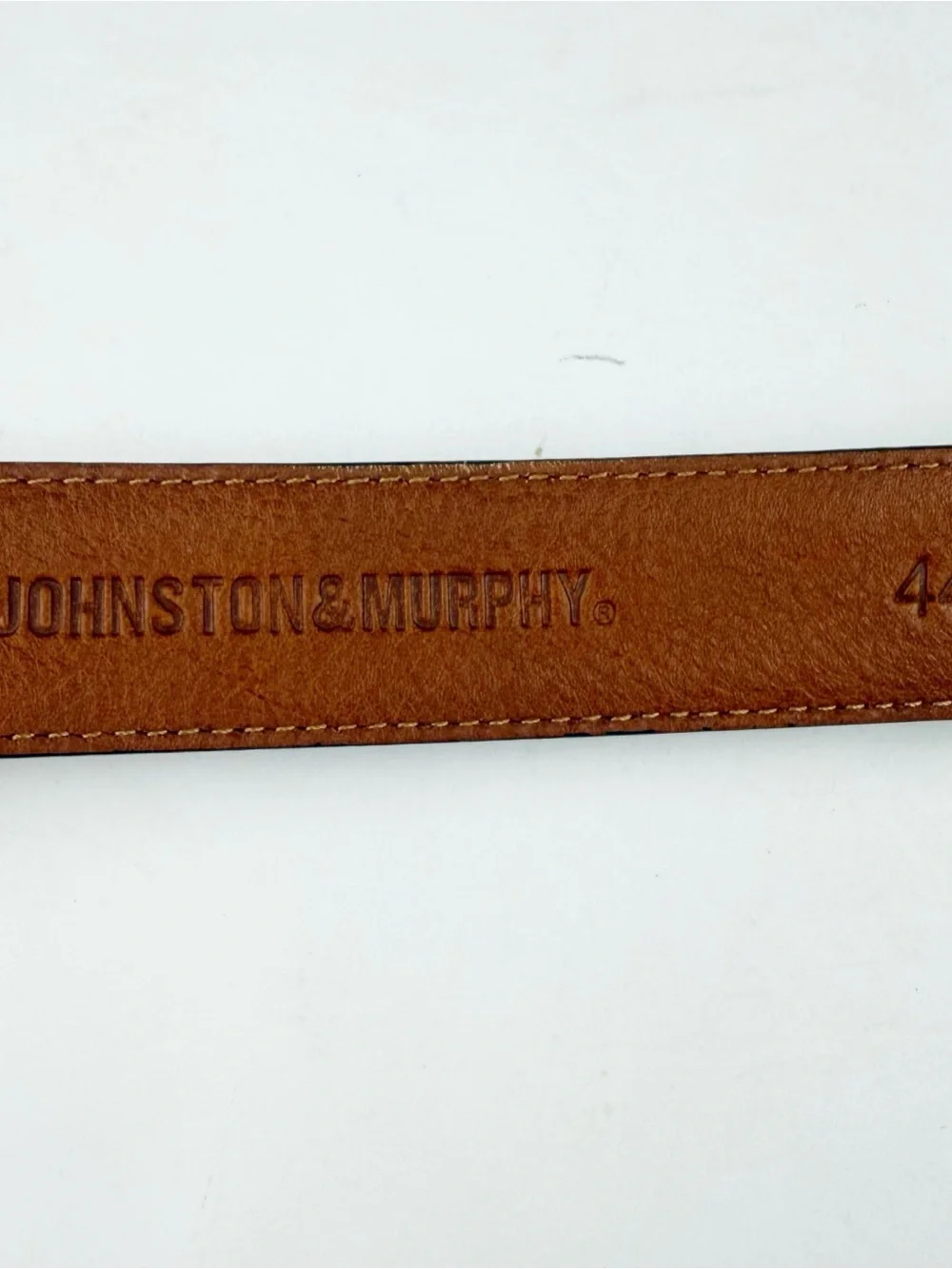 Johnston & Murphy Pebbled Leather Brown Dress Belt Size 44